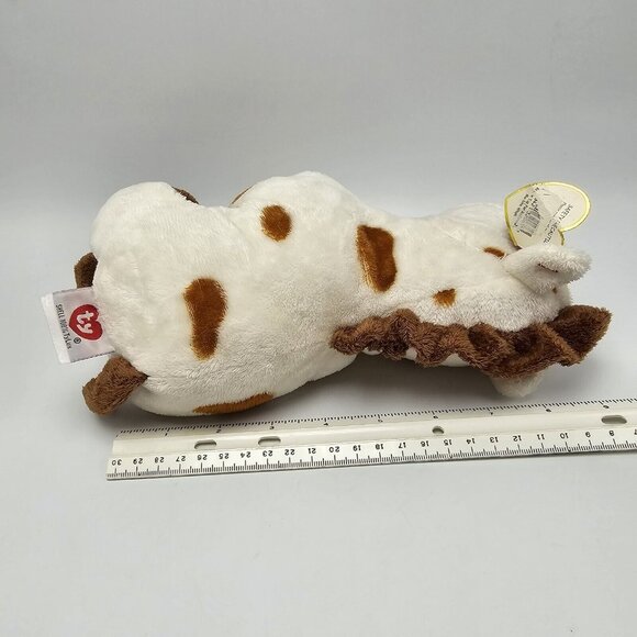 Ty Pluffies Gallops Horse Plush 2005 White Brown Spots Pinto Pony Toy 9" Tylux - Picture 9 of 9